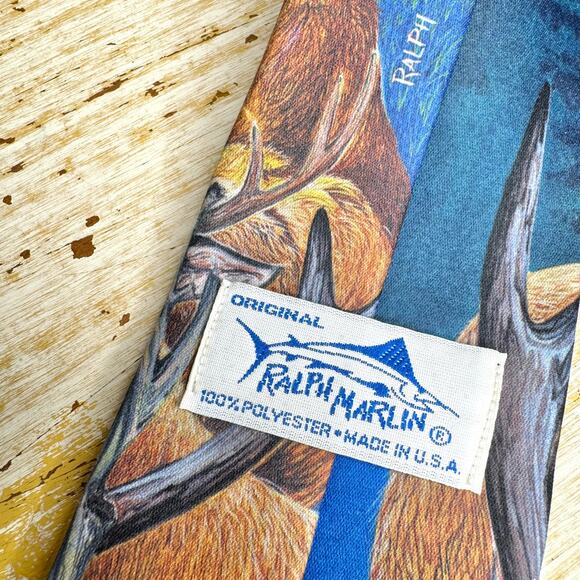 Ralph Marlin Deer Hunting Woods Vintage 1988 Neck Tie One Size - Picture 5 of 8